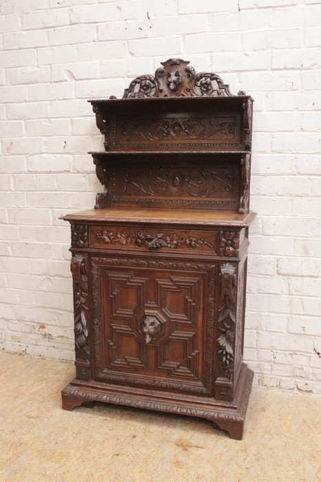 narrow oak hunt cabinet