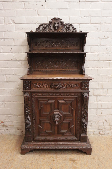 narrow oak hunt cabinet