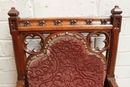 Gothic style arm chair in Oak, Belgium 19th century