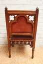 Gothic style arm chair in Oak, Belgium 19th century