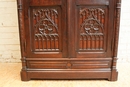Gothic style Armoire in Oak, France 19th century