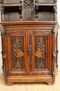 Gothic style Cabinet in Oak, France 19th century