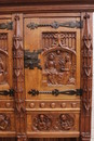 Gothic style Cabinet in Oak, France 19th century