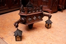 Gothic style Chandelier and wall sconse in Oak, France 19th century