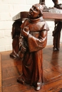 Gothic style Armagnac presentation table in Oak, France 19th century