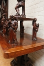 Gothic style Armagnac presentation table in Oak, France 19th century