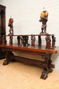 Gothic style Armagnac presentation table in Oak, France 19th century