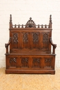 Gothic style Hall bench in Oak, France 19th century