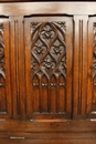 Gothic style Hall bench in Oak, France 19th century