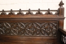 Gothic style Hall bench in Oak, France 19th century