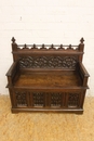 Gothic style Hall bench in Oak, France 19th century