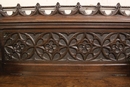 Gothic style Hall bench in Oak, France 19th century