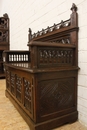 Gothic style Hall bench in Oak, France 19th century