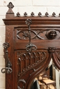 Gothic style Hall tree  in Oak, France 19th century