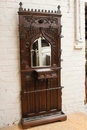 Gothic style Hall tree  in Oak, France 19th century