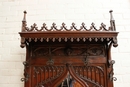 Gothic style Hall tree  in Oak, France 19th century