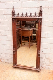 Oak gothic mirror