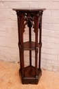 Gothic style Pedestal in Oak, France 19th century