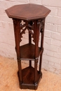 Gothic style Pedestal in Oak, France 19th century