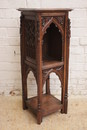 Gothic style Pedestal in Oak, France 19th century
