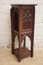 Gothic style Pedestal in Oak, France 19th century