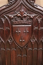 Gothic style Throne chair in Oak, France 19th century