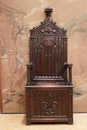Gothic style Throne chair in Oak, France 19th century