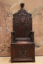 Gothic style Throne chair in Oak, France 19th century