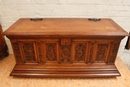 Gothic/renaissance style trunk in Oak, France 19th century
