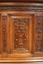 Gothic/renaissance style trunk in Oak, France 19th century