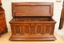 Gothic/renaissance style trunk in Oak, France 19th century