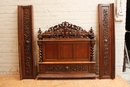 Hunt style Bed in Oak, France 19th century