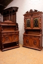 Hunt style Cabinet and server in Oak, France 19th century