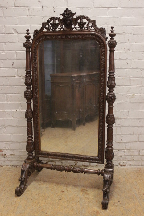 Oak hunt cheval mirror