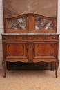 Louis XV style Server in oak and marble, Belgium 19th century