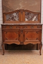 Louis XV style Server in oak and marble, Belgium 19th century