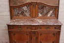 Louis XV style Server in oak and marble, Belgium 19th century