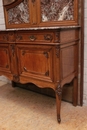 Louis XV style Server in oak and marble, Belgium 19th century