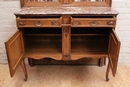 Louis XV style Server in oak and marble, Belgium 19th century