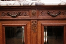 Louis XVI style Cabinet in oak bronze and marble, France 19th century