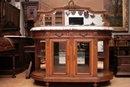 Louis XVI style Cabinet in oak bronze and marble, France 19th century