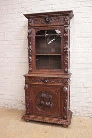 Oak narrow hunt cabinet