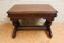 Renaissance style Desk in Oak, Belgium 19th century