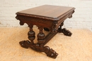 Renaissance style Desk in Oak, Belgium 19th century