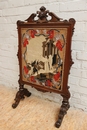 Renaissance style Fire screen in Oak, France 19th century