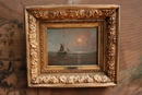 Marine style Oil on panel, Belgium 1900