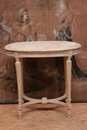 Louis XVI style Table in paint wood and marble, France 19th century