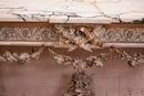 Louis XVI style Wall console in paint wood plaster marble, France 19th century