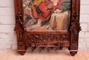 Gothic style Painting in oil on canvas and oak, France 19th century