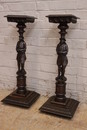 Breton style Pedestals in chestnut, France 1900